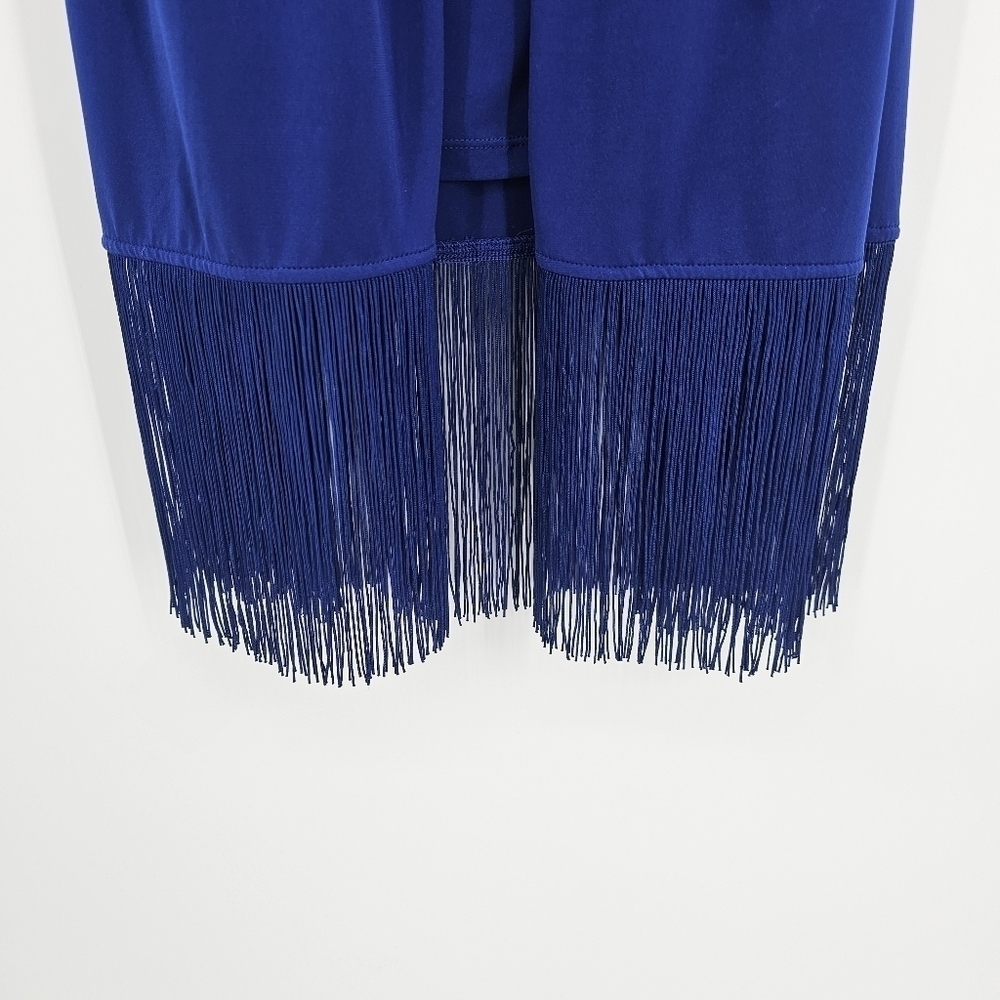 Chico's royal blue Petite Fringed-Hem Dress new women's size 3P - Picture 7 of 10